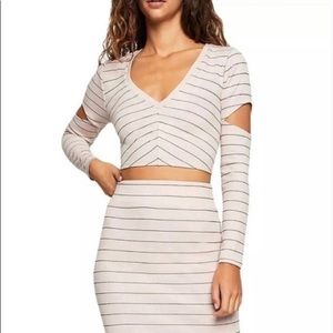 NWT BCBG Generation Light Pink Striped Skirt Set Size M